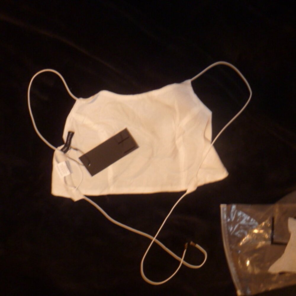 NWT LOCAL EUROPEAN white cupro backless cropped tie back tank top